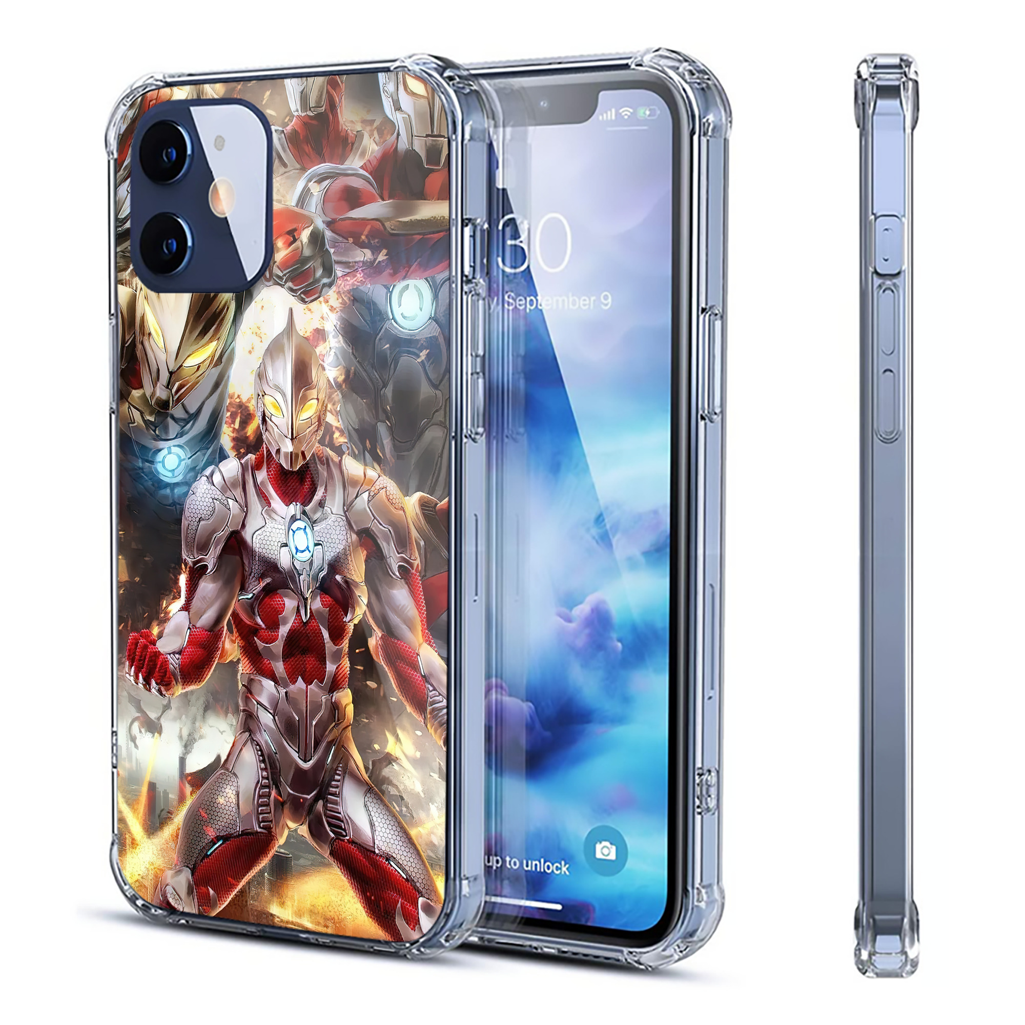 （画像用） ウルトラマン Ultraman 【iPhone 12シリーズ対応】透明スマホケース（クリアソフトケース）
